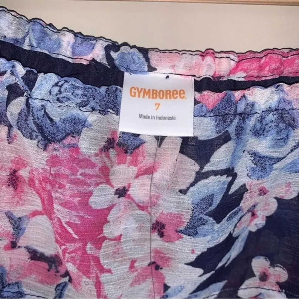 NWT Gymboree Floral Maxi Dress Girl’s 7 Flutter Blue White Pink Formal Party